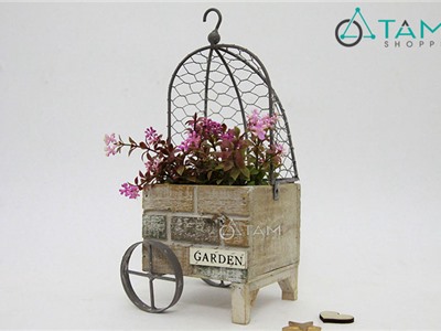 Xe gỗ lưới sắt Vintage số 15